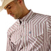 Ariat Men's Pro Series Fitted Long Sleeve Western Shirt with Snap Closure - AI9FD - White Stripe - Small - 1 ct - 3