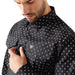 Ariat Men's Pro Series Fitted Long Sleeve Western Shirt with Snap Closure - AI9FJ - Black Paisley - Small - 1 ct - 7