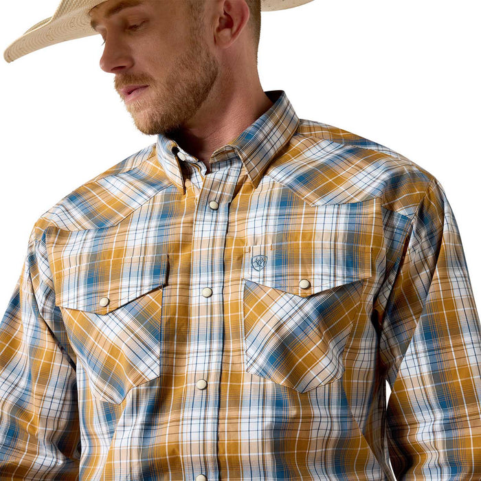 Ariat Mens Pro Series Western Classic Long Sleeve Snap Front Shirt - AI9ER - Brown Plaid - Small - 1 ct - 6