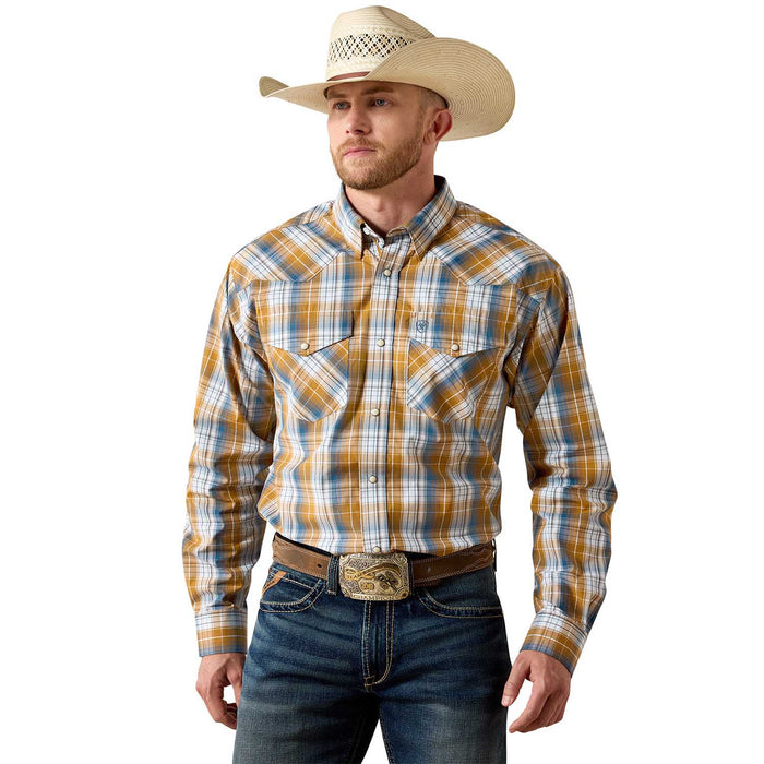 Ariat Mens Pro Series Western Classic Long Sleeve Snap Front Shirt - AI9ER - Brown Plaid - Small - 1 ct - 4