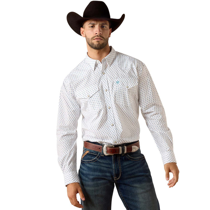 Ariat Mens Pro Series Western Classic Long Sleeve Snap Front Shirt - AI9F2 - White Geo - Small - 1 ct - 11