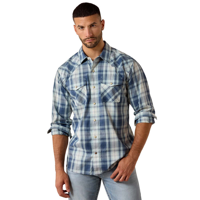 Ariat Men's Retro Long Sleeve Snap Western Shirt - AI9FQ - Key Largo Plaid - Small - 1 ct - 1