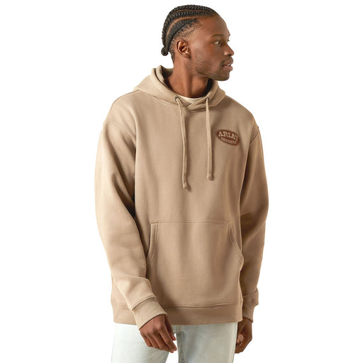 Ariat Mens Sendero "Slow Horses" Graphic Hoodie – Relaxed Fit Brushed Fleece Pullover - AIBA8 - Tan - Small - 2