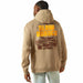 Ariat Mens Sendero "Slow Horses" Graphic Hoodie – Relaxed Fit Brushed Fleece Pullover - AIBA8 - Tan - Small - 1