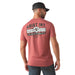 Ariat Mens Short Sleeve Shirt, Banner Badge Western Graphic Tee - AI9BZ - Red Clay - Small - Each - 5