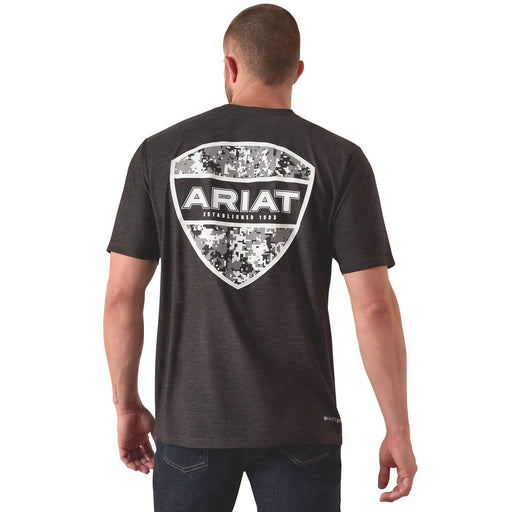 Ariat Mens Short Sleeve Shirt, Digi Shield Western Athletic Tee - AI9CJ - Heather Grey - Small - Each - 1