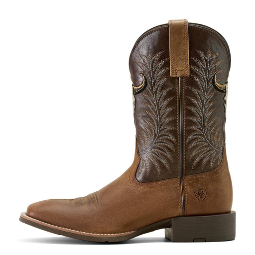 Ariat Men's Sport Steer Skull Boots - AI6BW - Sandstorm & Chocolate - 7 D - 2