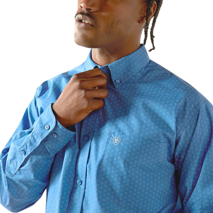 Ariat Mens Stratford Classic Fit Long Sleeve Shirt - AI8HU - Royal Blue - Small - Each - 3