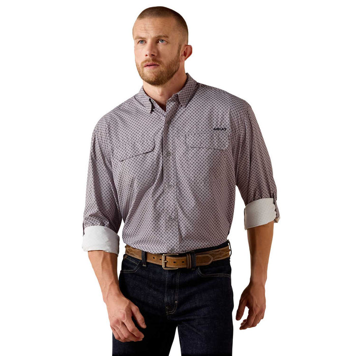Ariat Men's VentTek Outbound Classic Fit Long Sleeve Shirt - AI9GV - Gray Printed - Small - 1 ct - 11