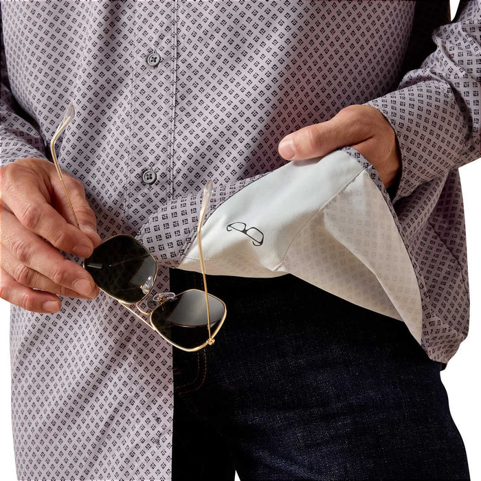 Ariat Men's VentTek Outbound Classic Fit Long Sleeve Shirt - AI9GV - Gray Printed - Small - 1 ct - 14