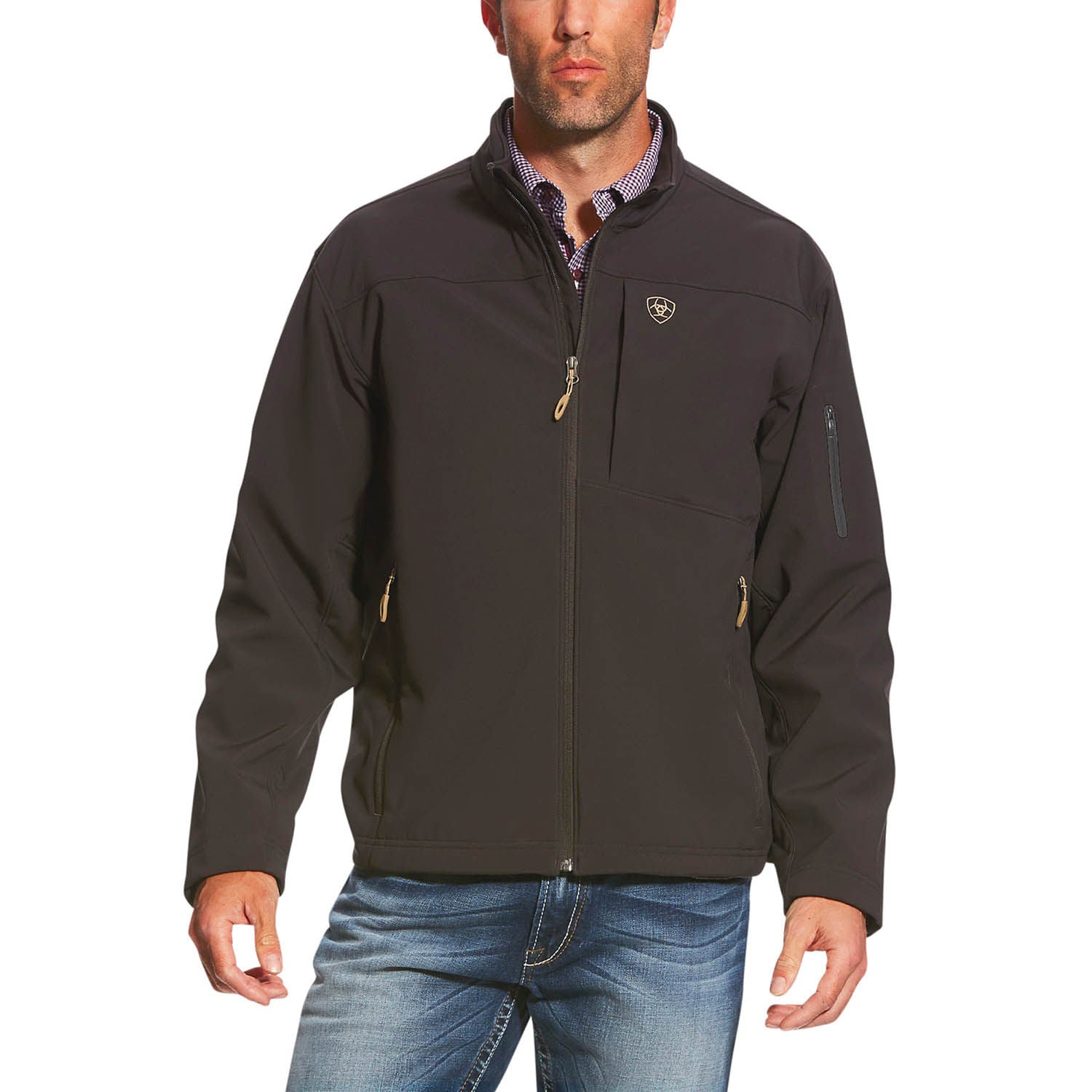 Ariat Men's Vernon 2.0 Softshell Jacket, Black / Coffee — Jeffers