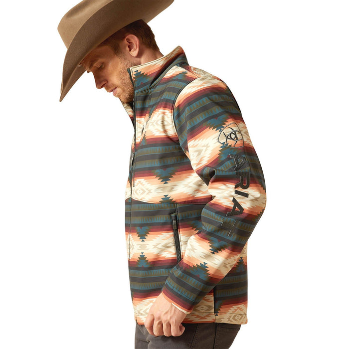 Ariat Mens Western Print Logo Softshell Jacket – Water - Resistant Stretch Lightweight Jacket - AIBAY - Multi - Small - 3