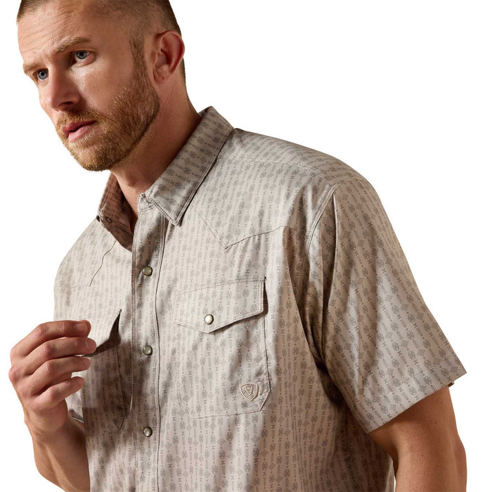 Ariat Men's Western VentTek Short Sleeve Snap Shirt - AI9ED - Gray - Small - 1 ct - 4