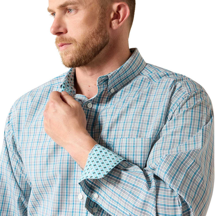 Ariat Men's Wrinkle Free Antonio Classic Fit Long Sleeve Shirt - AI9HL - Angel Blue Plaid - Small - 1 ct - 3