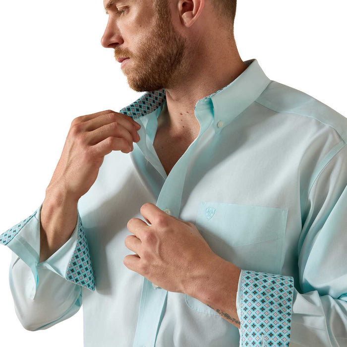 Ariat Men's Wrinkle Free Antonio Classic Fit Long Sleeve Shirt - AI9HR - Angel Blue Solid - Small - 1 ct - 6