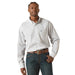 Ariat Mens Wrinkle Free "Declan" Classic Fit Long Sleeve Shirt – Iron - Free Button - Front Shirt - AIBAL - White - Small - 1