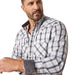Ariat Men's Wrinkle - Free Fitted Snap Button Long Sleeve Shirt - AI9J4 - White Plaid - Small - 1 ct - 3
