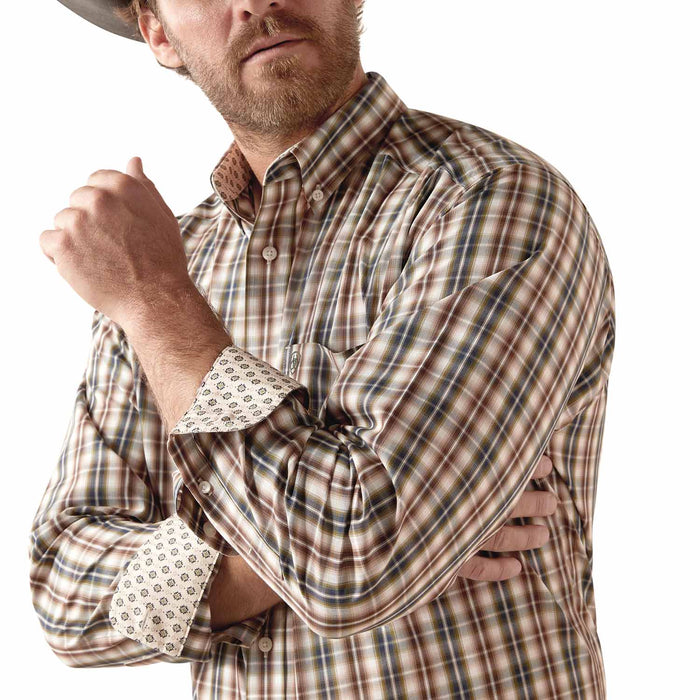 Ariat Men's Wrinkle Free Folk Longsleeve Shirt - AI57R - Brown - Small - 3