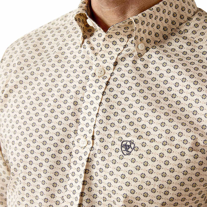 Ariat Men's Wrinkle Free Fraiser Longsleeve Fitted Shirt - AI57K - Cream - Small - 3
