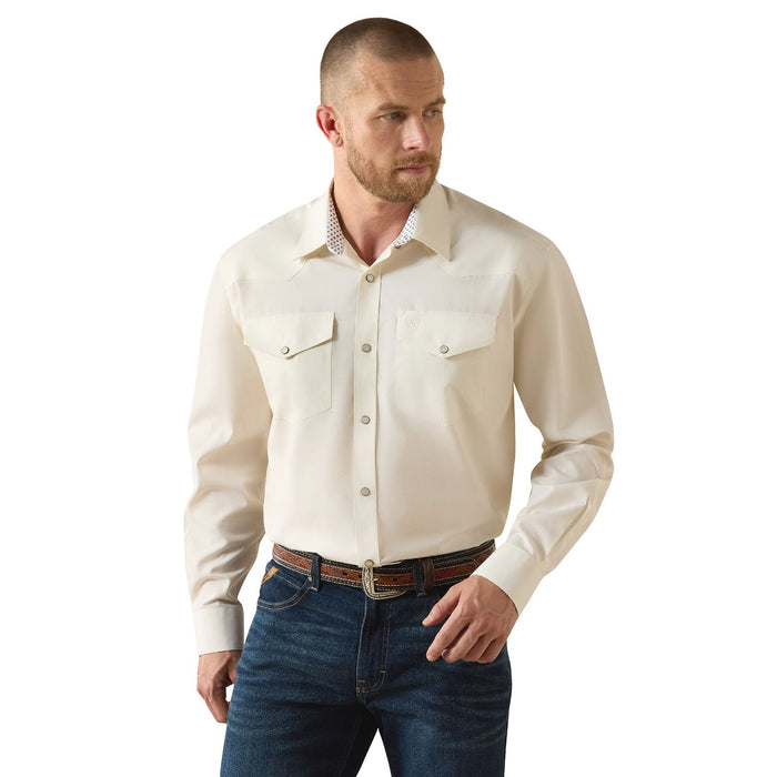 Ariat Men's Wrinkle Free Long Sleeve Snap Shirt – Classic Western Style - AI9HX - White - Small - 1 ct - 1