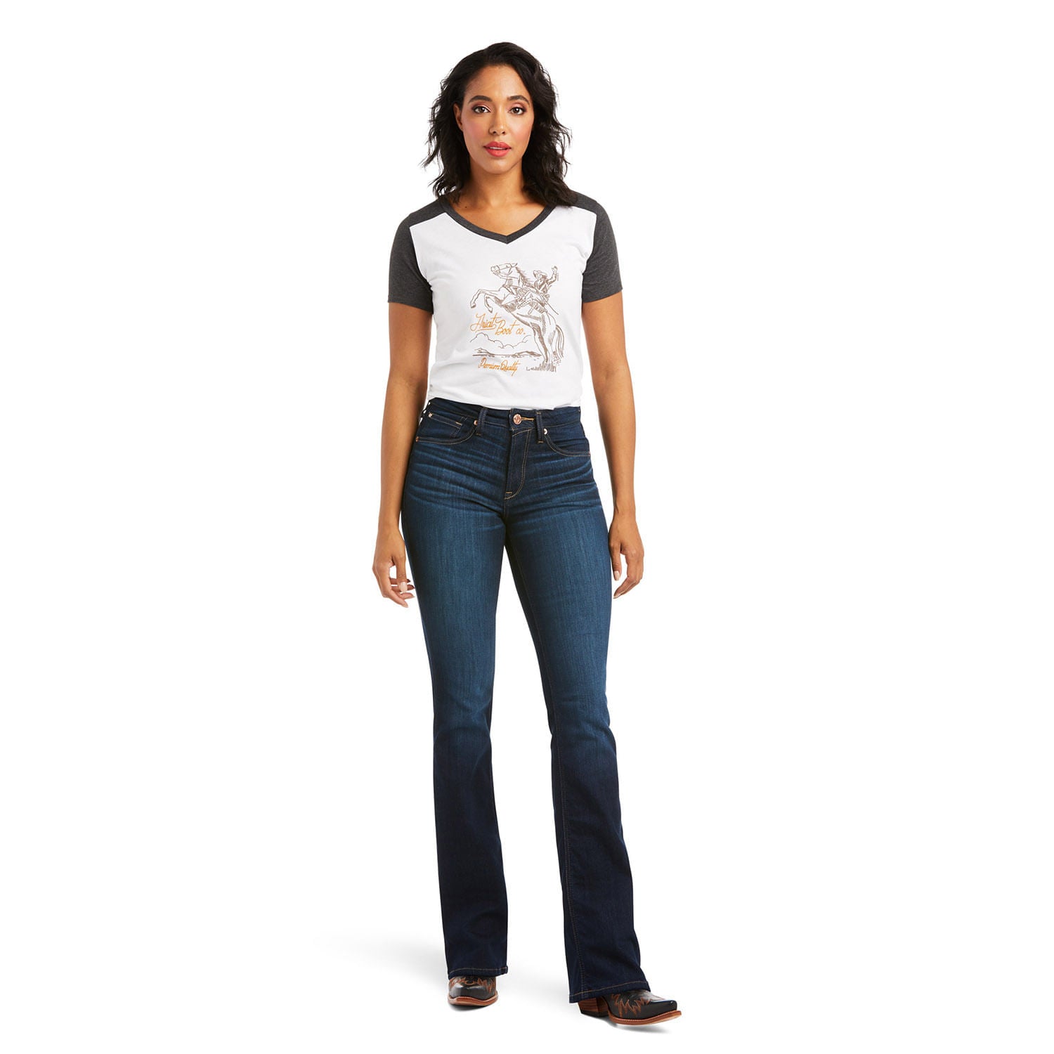 ARIAT R.e.a.l. Jeans Donna A Vita Media Elasticizzati - Modello A Gamba Dritta Impilabile, Denim Ad Alte Prestazioni - 6