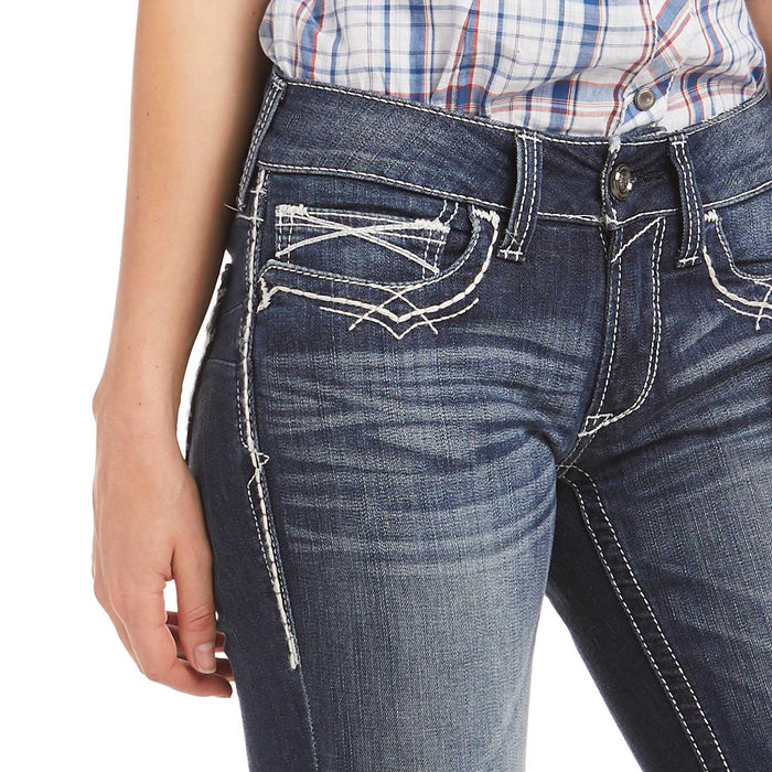 Ariat R.E.A.L. Mid Rise Boot Cut Jeans, Entwined Stitch - Jeffers - Women > Women's Clothing > Women's Jeans, Pants, Shorts