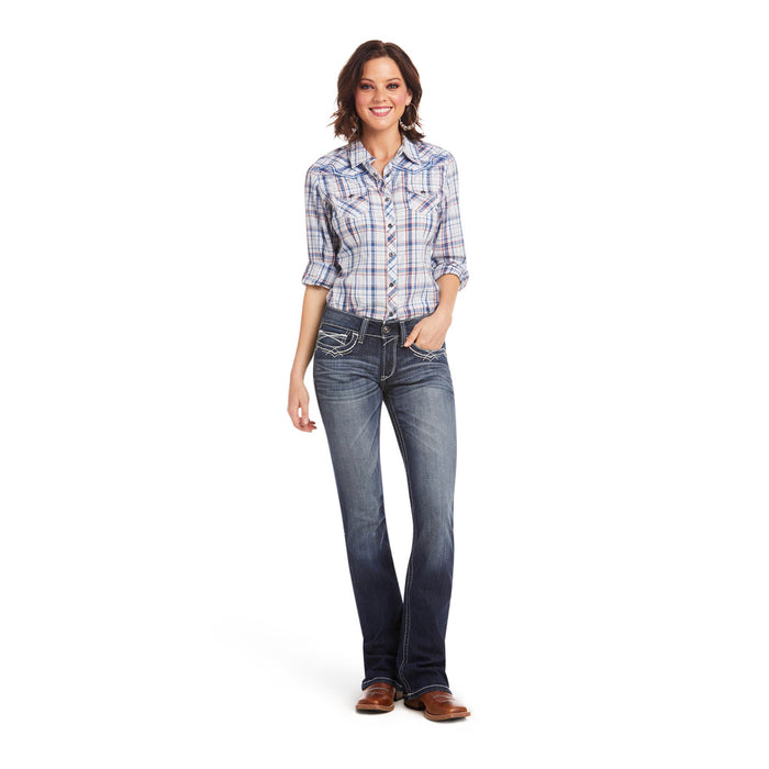 Ariat R.E.A.L. Mid Rise Boot Cut Jeans, Entwined Stitch - Jeffers - Women > Women's Clothing > Women's Jeans, Pants, Shorts