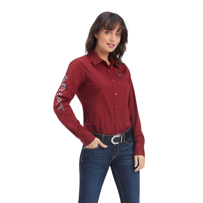 Ariat Team Kirby Stretch Shirt, Rouge Red - Jeffers - Women > Women's Clothing > Women's Shirts