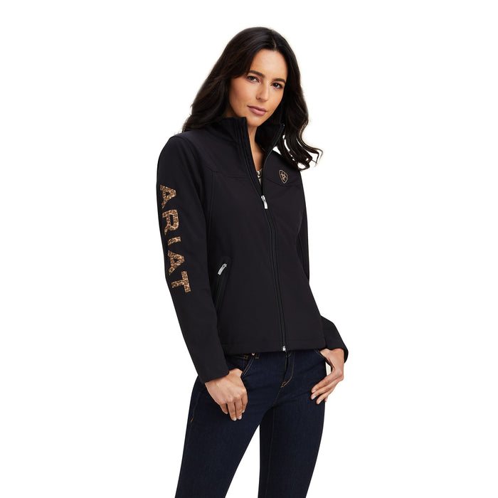 Ariat Team Softshell Jacket, Black & Leopard - Jeffers - Women > Women's Clothing > Women's Jackets & Outerwear