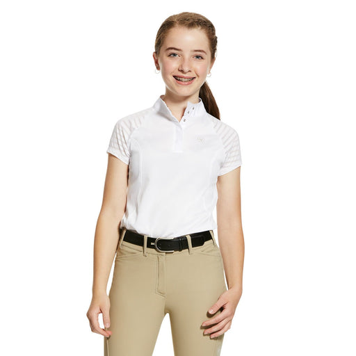 Ariat Unisex Youth Aptos Vent Show Shirt - AI5EB - White - XS - 1