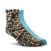 Ariat Wild Thing Ankle Socks, 2 Pair Pack, Leopard/Sky Blue - Jeffers - Women > Accessories, Jewelry, Handbags