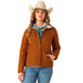 Ariat Womens Berber Back Softshell Jacket – Sherpa - Lined Trucker - Style Warm Layer - AIBBP - Chestnut Horse - Small - Each - 1
