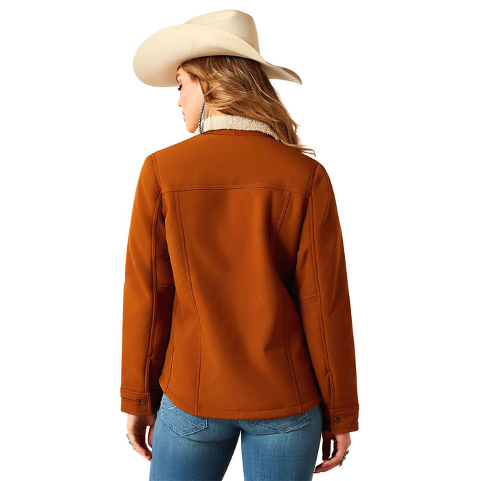 Ariat Womens Berber Back Softshell Jacket – Sherpa - Lined Trucker - Style Warm Layer - AIBBP - Chestnut Horse - Small - Each - 2