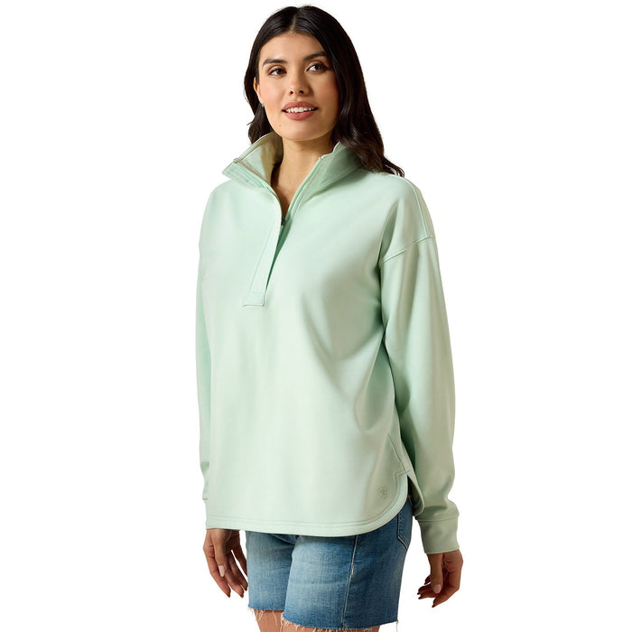 Ariat Women's Breeze Logo 1/2 Zip Fleece Sweatshirt - AIBQQ - Aqua - XSmall - 4