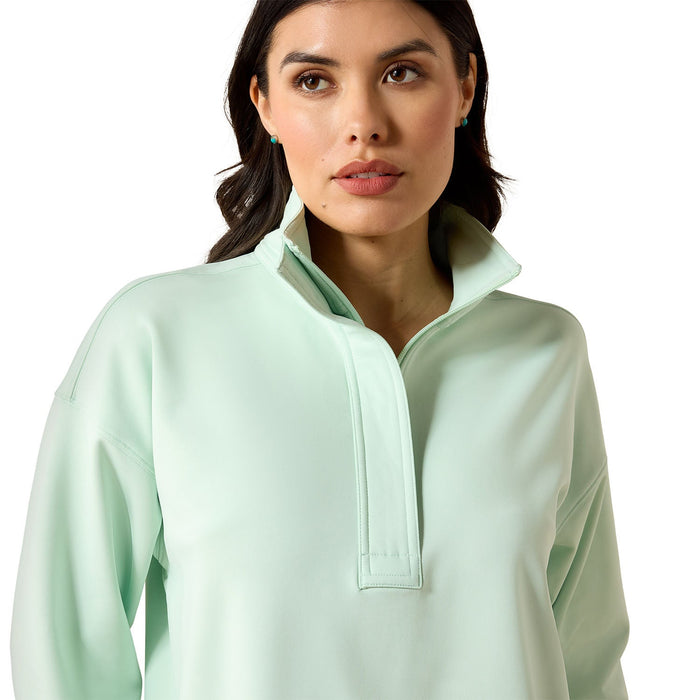 Ariat Women's Breeze Logo 1/2 Zip Fleece Sweatshirt - AIBQQ - Aqua - XSmall - 6