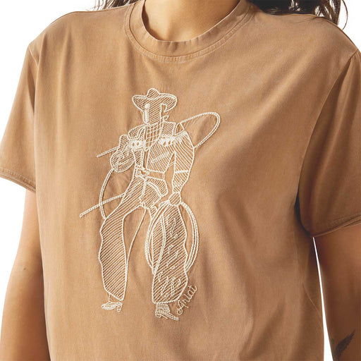 Ariat Womens Buckaroo Embroidered T-Shirt - AI8FE - Toasted Coconut - Small - Each - 2