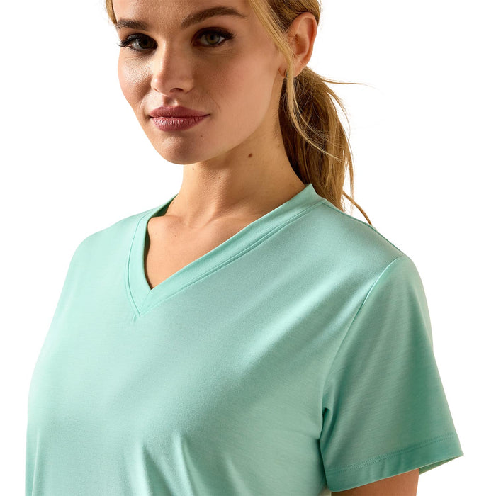 Ariat Women's Compass V - Neck T-Shirt - AIBQ8 - Mint Heather - XSmall - 6