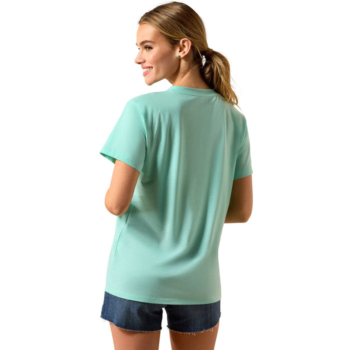 Ariat Women's Compass V - Neck T-Shirt - AIBQ8 - Mint Heather - XSmall - 5