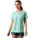 Ariat Women's Compass V - Neck T-Shirt - AIBQ8 - Mint Heather - XSmall - 4