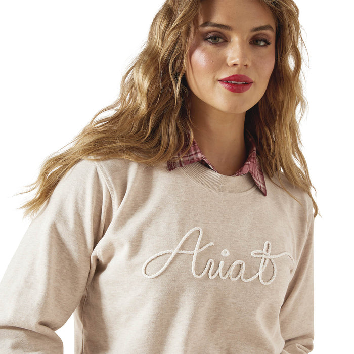 Ariat Womens Essential Crew Sweatshirt - AI8BE - Oatmeal - Small - Each - 3