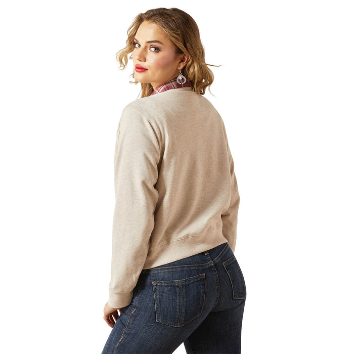 Ariat Womens Essential Crew Sweatshirt - AI8BE - Oatmeal - Small - Each - 2