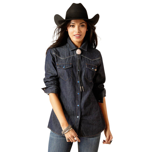 Ariat Women's Farriday Denim Long Sleeve Shirt - AI573 - Blue - Small - 1