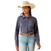Ariat Women's Kirby Long Sleeve Collared Button - Down Shirt – Rider - Tested Stretch Poplin Equestrian Top - AIBNS - Blue Horseshoe - XSmall - 1