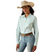Ariat Women's Kirby Long Sleeve Collared Button - Down Shirt – Rider - Tested Stretch Poplin Equestrian Top - AIBNY - Mint Stripe - XSmall - 4