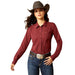 Ariat Women's Kirby Pro Shirt – Long Sleeve, Athletic Fit, UV Protection, Riding & Outdoor Wear - AI8B - Tawny Port - Small - Each - 1
