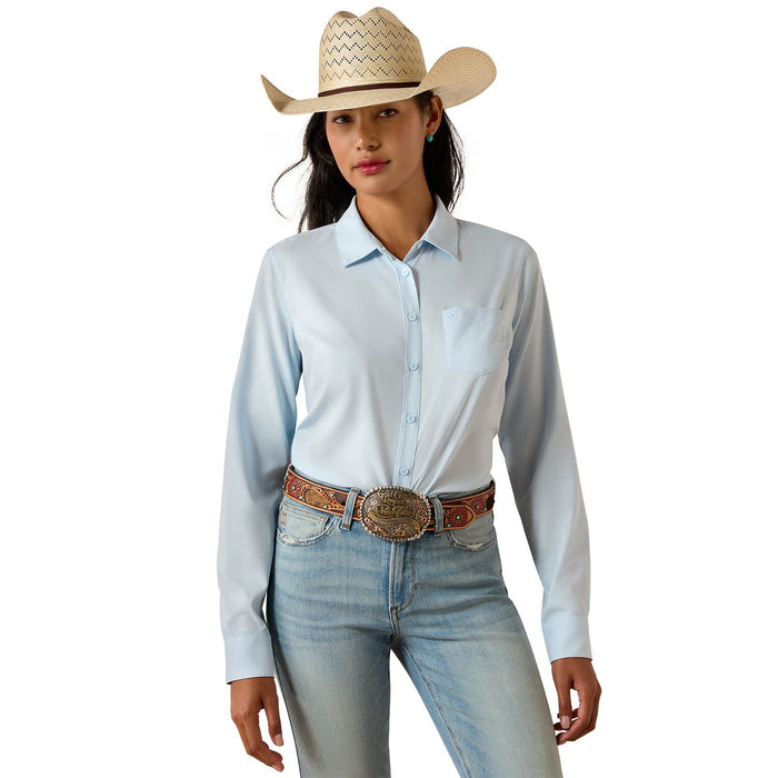 Ariat Women's Kirby Pro Shirt – Long Sleeve, Athletic Fit, UV Protection, Riding & Outdoor Wear - AIBP6 - Nantucket Breeze - XSmall - Each - 10
