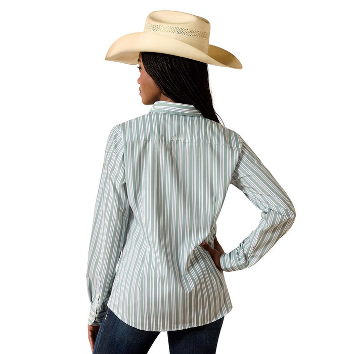Ariat Women's Kirby Pro Shirt – Long Sleeve, Athletic Fit, UV Protection, Riding & Outdoor Wear - AIBPC - Green Bay Stripe - XSmall - Each - 7