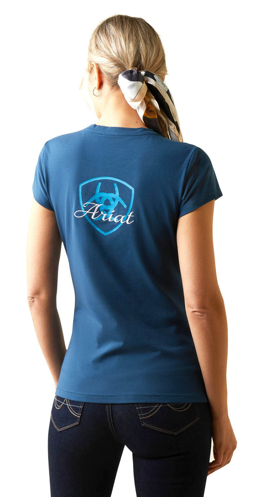 Ariat Women's Logo Script T-Shirt, Deep Petroleum - Jeffers - Women > Women's Clothing > Women's Shirts