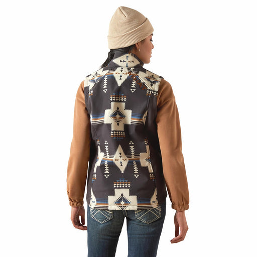 Ariat Womens Logo Softshell Western Print Vest – Durable Outdoor Layer with Zip Pockets - AIBBB - Multi - Small - Each - 2
