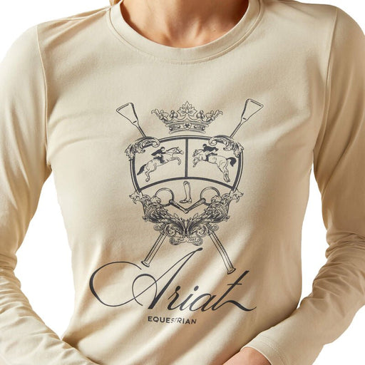 Ariat Women's Ritzy Logo Long Sleeve Tee – Organic Cotton, Stretch, Equestrian Style - AIBEJ - Cream - Xsmall - Each - 2